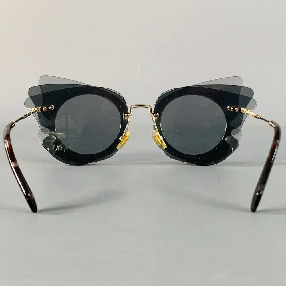 MIU MIU Grey Charcoal Butterfly Acetate Sunglasses